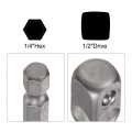 Uxcell 1 2 Drive Socket Accessory Set 27mm Deep 6-point Impact 6 Length And 4 Hex Shank Adapter