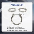 Jdmspeed New 2 5 V-band Flange Clamp Kit Stainless Steel Replacement For Turbo Exhaust Downpipes 1