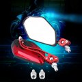 Motorcycle Metal Mirrors 8mm Flame Pattern Rear View Mirror 1 Pair Of 10mm Universal Scooter Aluminum Flame Side Red
