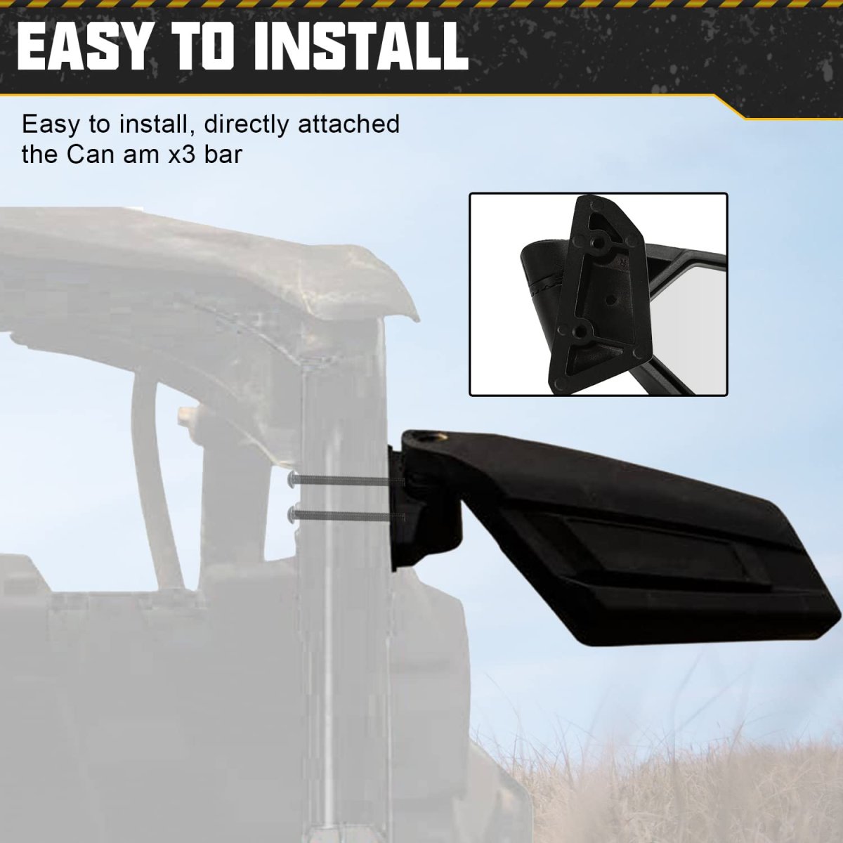 Side View Mirrors For Can Am Maverick X3 Max Xrs Xds Turbo R Rr 2017 2026 Adjustable Foldable Convex Mirror Set 7 In X 3 5