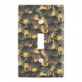 African Plains Zebra Herd Grazing Pattern Plastic Wall Decor Toggle Light Switch Plate Cover 