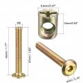 Uxcell M6x45mm Furniture Bolt Nut Set Hex Socket Screw With Barrel Nuts For Beds Headboards Chairs 8 Sets