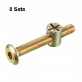 Uxcell M6x45mm Furniture Bolt Nut Set Hex Socket Screw With Barrel Nuts For Beds Headboards Chairs 8 Sets