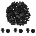 Uxcell 100pcs Black Car Plastic Rivets Trunk Door Bumper Screw Fastener Clip 10mm