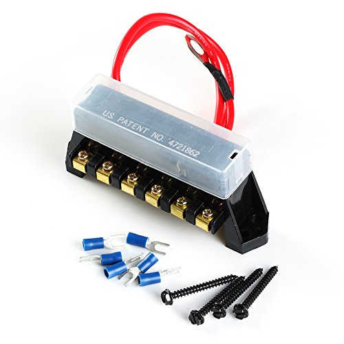 6-gang Atc Fuse Distribution Block Automotive Atv Golf Cart Fbatc614h