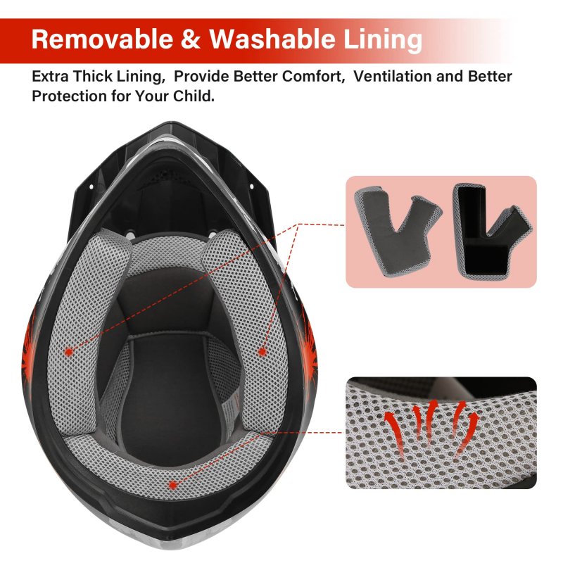 Tcmt Dot Youth Kids Motocross Offroad Street Helmet Full Face Motorcycle Atv Dirt Bike Gloves Goggles