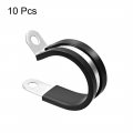 Uxcell 2 50mm Cable Clamp 304 Stainless Steel Rubber Cushioned Insulated R Shape Metal 10pcs