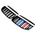 Astra Depot Upper Kidney Grille For Bmw E90 323i 325xi 330i 328i 328xi 335i 335xi Pre-lci Glossy Black M-color Double Line