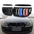 Astra Depot Upper Kidney Grille For Bmw E90 323i 325xi 330i 328i 328xi 335i 335xi Pre-lci Glossy Black M-color Double Line