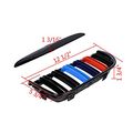 Astra Depot Upper Kidney Grille For Bmw E90 323i 325xi 330i 328i 328xi 335i 335xi Pre-lci Glossy Black M-color Double Line