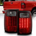 Acanii For 2001-2011 Ford Ranger Pickup Red Smoked Led Rear Brake Tail Lights Lamps Pair Set Driver Passenger Side
