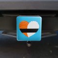 Japanese Salmon Sushi And Rice Heart Trailer Hitch Cover Plug Insert For 1 25 Receivers Durable Black Abs Plastic 3 X In Design