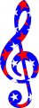 Stickertalk Patriotic Treble Clef Vinyl Sticker 2 Inches By 6 
