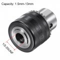Uxcell Drill Chuck 1 53mm Capacity 2-20unf Thread With Adapter Key 1 2 Square Quick Release Socket Converter For Electric