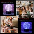 Ganaixin Cute Volleyball Lamp Toys Anime Character 3d Led Optical Illusion Sleep Night Light With Remote 7 Colors Bedroom Decor