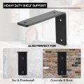 Uxcell Floating Shelf Brackets 6 Inch Pack Iron L For Shelves Max Load 35 Lbs Metal Bracket Hardware Supports Black