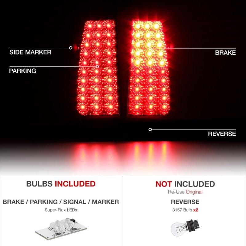 Chrome Smoke Led Tail Light Full-led License Plate Lamp Assembly Replacement Bundle For 1999-2002 Chevy Silverado 1999-2006 Gmc