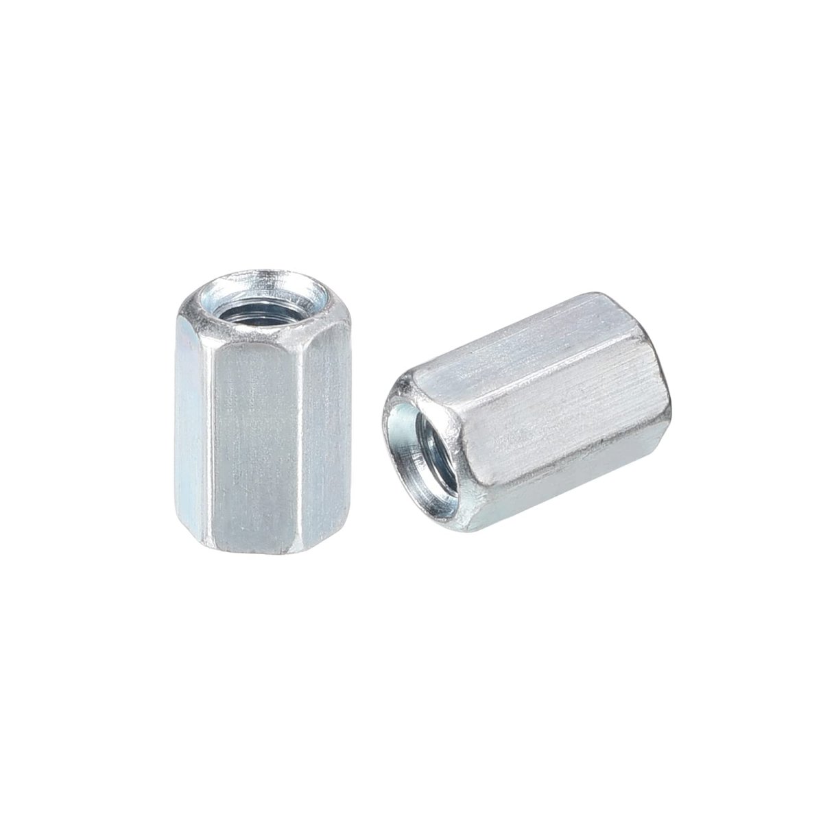 15pcs M5x8x12mm Coupling Nuts Galvanized Carbon Steel Hex Threaded Rod Coupler For Furniture Electronic Industrial