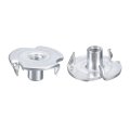 8-32 T-nuts Zinc-plated Carbon Steel 3-pronged Tee Nuts Threaded Inserts For Climbing Holds And Wood Working White 100pcs 