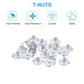 8-32 T-nuts Zinc-plated Carbon Steel 3-pronged Tee Nuts Threaded Inserts For Climbing Holds And Wood Working White 100pcs