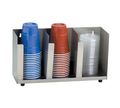 Dispense-rite Ctld-15 Three Section Stainless Steel Cup And Lid Organizer 
