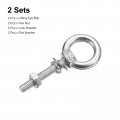 Uxcell Lifting Eye Bolt 2 Sets M4x25mm With Nut Washer 304 Stainless Steel Shoulder Ring For Hanging Item