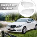 X Autohaux 1 Pair Car Front Headlight Headlamp Lense Clear Lens Cover Cap Pc Shell For Mercedes Benz C Class W204 2011-2015