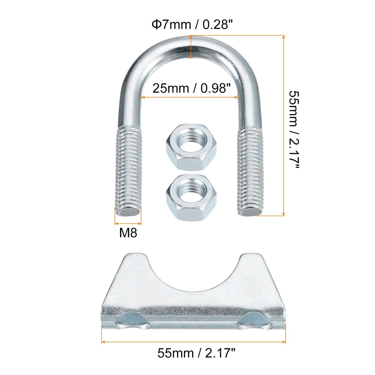 Muffler U-bolt Clamps For 25mm 1 Diameter Exhaust Tail Pipe 1pcs U Clamp Saddle Type