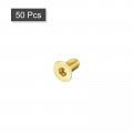 Uxcell Flat Head Socket Cap Screws M3-0 5 X 6mm Brass Inner Hex Drive Fasteners Bolts 50pcs