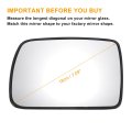 Car Rearview Left Driver Side Mirror Glass Replacement W Backing Plate Heated White For Kia Picanto 2004-2007