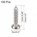 Uxcell 2 9mm X 13mm Cross Head Pan Self Tapping Screw Fasteners 100 Pcs