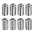 8pcs Threaded Insert Stainless Steel M3-0 5 Female To M6-1 Male Repair Nut 10mm Long Adapters Sleeve Reducing Thread Screw For 