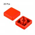 Uxcell 20pcs Tactile Push Button Switch Caps 12x12mm For 12x12x7 3mm Micro Red