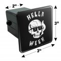Hella Ween Halloween Hell Smoking Skull Funny Humor Tow Trailer Hitch Cover Plug Insert