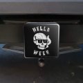 Hella Ween Halloween Hell Smoking Skull Funny Humor Tow Trailer Hitch Cover Plug Insert