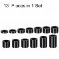Uxcell 13pcs Axle Reducer Spacer Set 1-1 2 Wheel For 1 Reducing Bushing Arbor Adapters Motorcycle Grinding Wheels Black Cnc