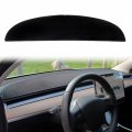 Tesevo Dashboard Board Cover Mats Flannel Pad Dash Sun-shield Mat Protector For Tesla Model 3 Y 2017-2023 