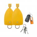 Dickno 2 Pcs Car Key Case Creative Pu Leather Pull-out Protection Bags Cute Large Capacity Holder Pouch Universal Vehicle Chain 