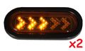 2 Amber Sequential Oval Led Light Sealed 6 7 16 Oblong Arrow Turn Signal Kit With Grommet Plug Truck Trailer Rv 35101-1ak 