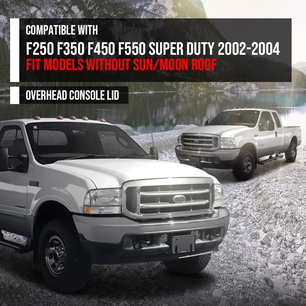 Overhead Console Lid For Ford F250 F350 F450 F550 Super Duty 2002 2004 Fits Models Without Sun Moon Roof Gray Part Number
