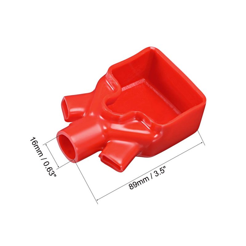 Electrical Battery Terminal Insulating Rubber Protector Covers For 16mm Cable Red Black 2 Pairs