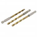 5mm Drilling Dia 6 3mm Hex Shank 103mm Long Hss Twist Drill Bit 3pcs 