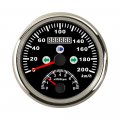 Eling Universal 85mm Gps Speedometer 0-200km H Odometer With Tachometer 0-8000rpm Auto Gauge Red Backlight 12v Antenna Black