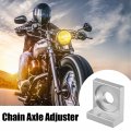 X Autohaux 4pcs 12mm Universal Dia Hole Chain Adjuster Block Tensioner Silver Tone Metal For Motorcycle