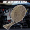 X Autohaux Fiberglass Heat Wire Shield Sleeve High Temp Adjustable 10ft 10mm 3 8 Titanium Tone For Car Loom Protection