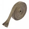 X Autohaux Fiberglass Heat Wire Shield Sleeve High Temp Adjustable 10ft 10mm 3 8 Titanium Tone For Car Loom Protection