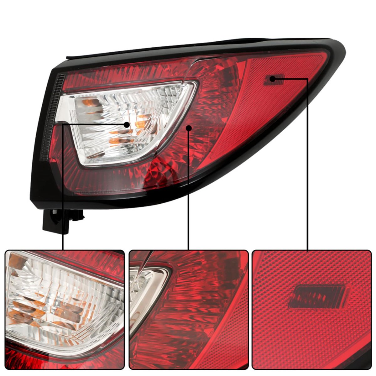 Tail Lamp Light Replacement For Traverse 2013-2017 Red Lens Passenger Side Halogen Brake Outer Gm2805112
