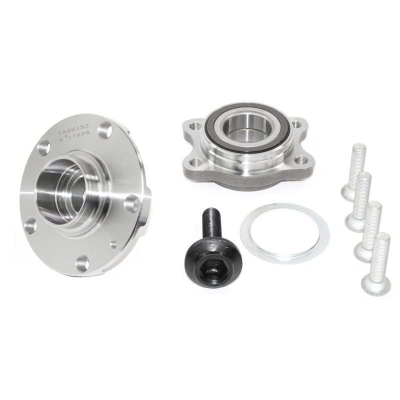 Front Rear Wheel Hub Kit 29596151 For Audi A6 A8 Quattro R8 And S8 Includes Bearing Studs Snap Ring Axle Nut 1 Pack