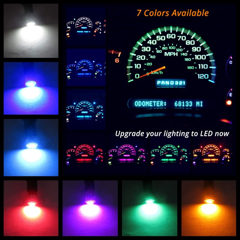 Wljh Super Bright Red Dashboard Instrument Cluster Panel Gauge Lights Backlighting Indicator Lamp Bulb Full Led Dash Light Kit