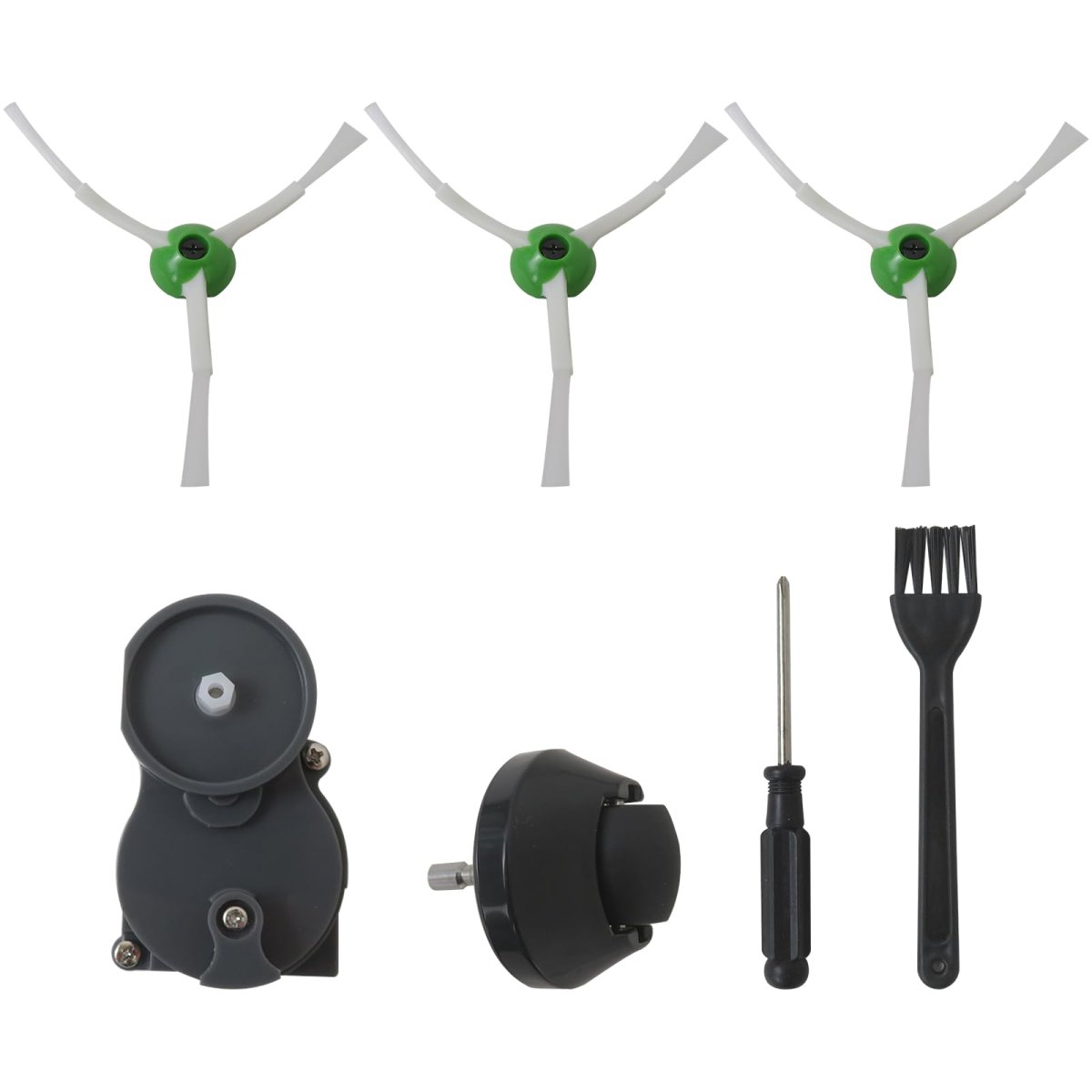 Side Brush Motor Module Replacement Kit With 2 Pack Brushes And Front Caster Wheel Compatible For I-robot Roomba I E J Series